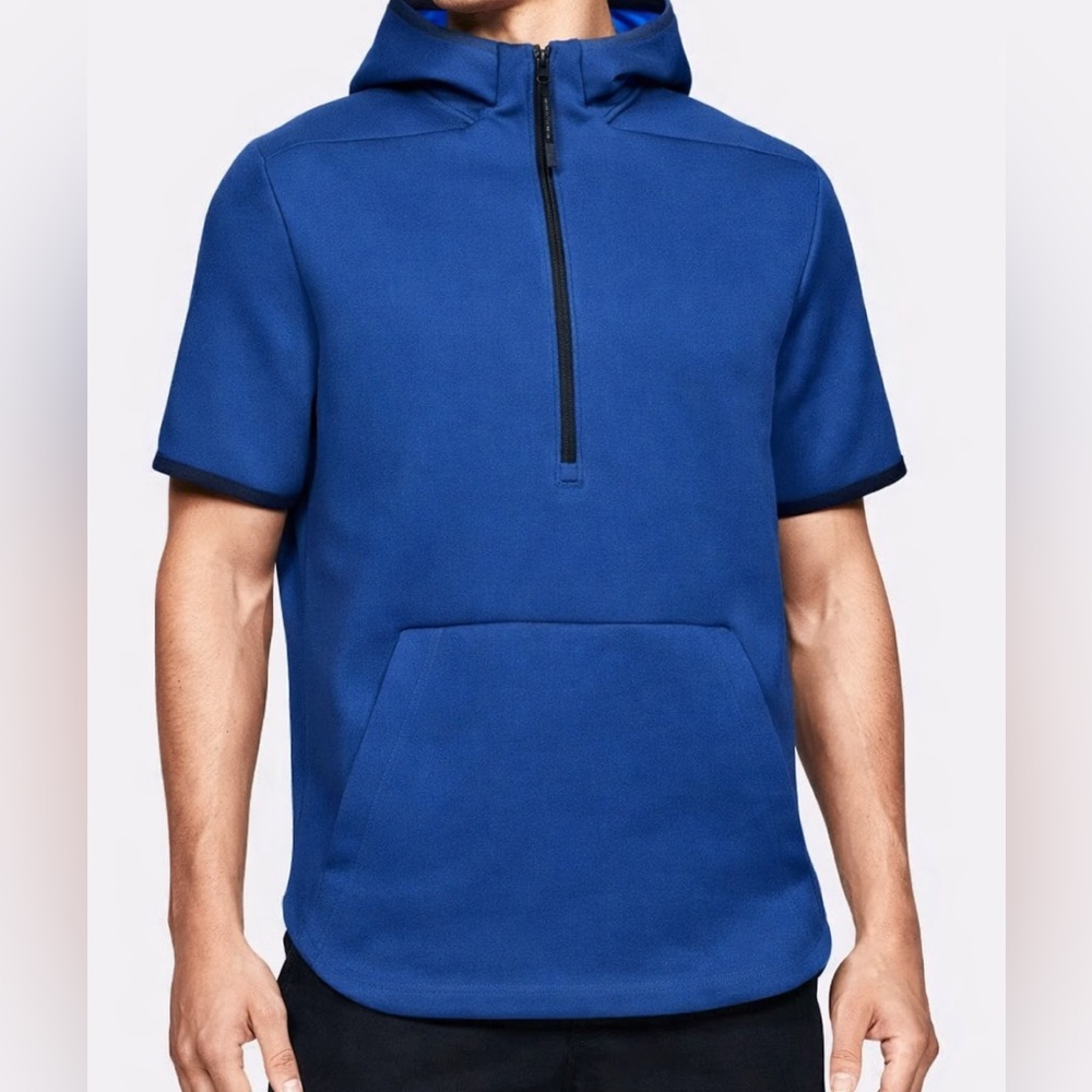 Under Armour Unstoppable Move Hoodie Sweatshirt Men 2XL Blue Zip Scuba Shirt